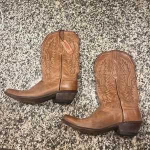 Brown Leather Vintage Women’s Cowboy Boots Size 10
